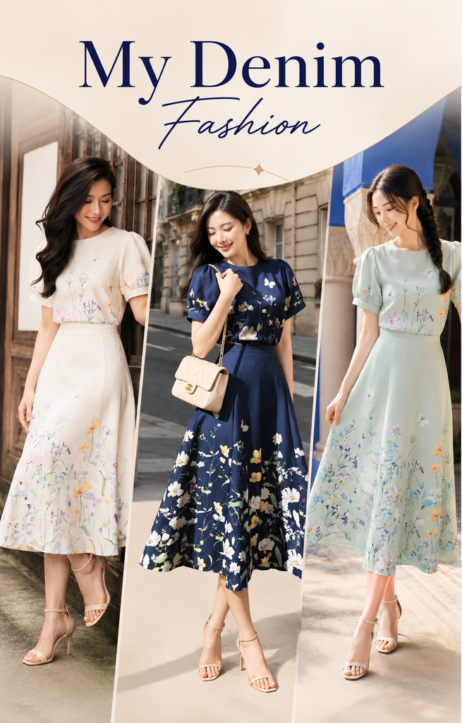 Premium Floral Print OL Set Wear  小清新印花两件式套装 (ME) 60207