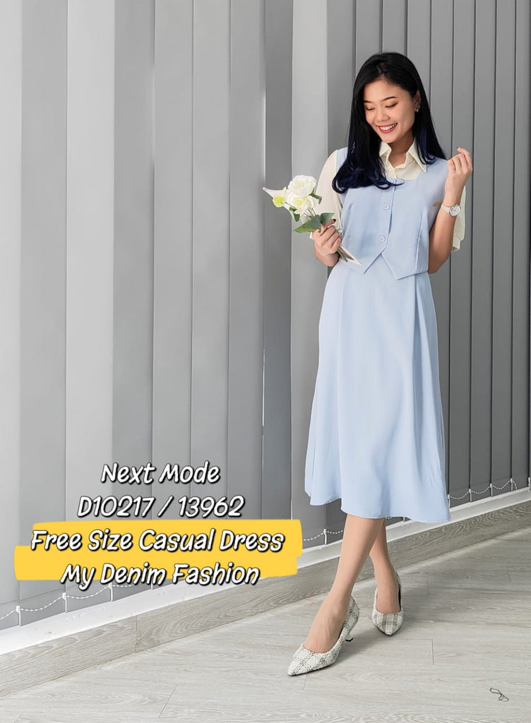 Premium Lady Dress 休闲风假两件式翻领连身裙 (NM.3) D10217/13962