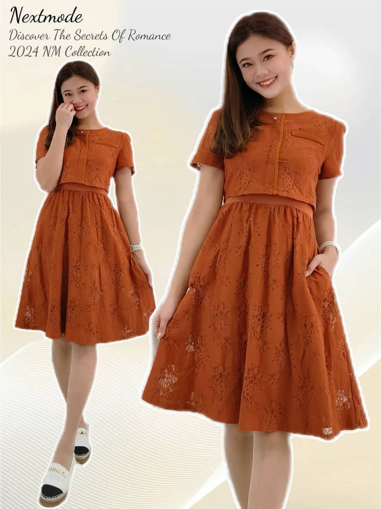 Premium Cotton Lace OL Dress 高品蕾丝棉质圆领OL连身裙 (NM.4) D11804/60108