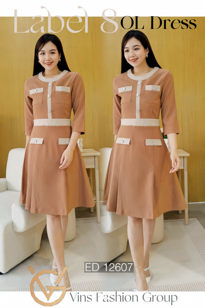 Premium OL Dress 气质名媛7分袖连衣裙 (LA.4) ED12607