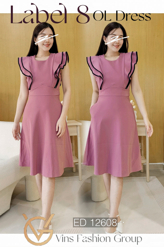 Premium OL Dress 优雅花瓣袖OL连衣裙 (LA.4) ED12608
