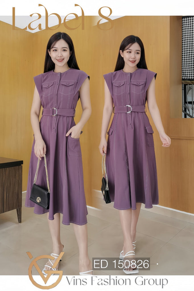 Premium OL Dress 优雅过肩圆领OL连身裙 (LA.4) ED150826