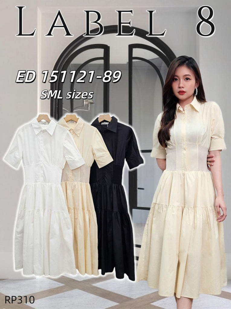 Premium Cotton Ribbed OL Dress 高品棉罗纹OL连衣裙 (LA.3) ED151121