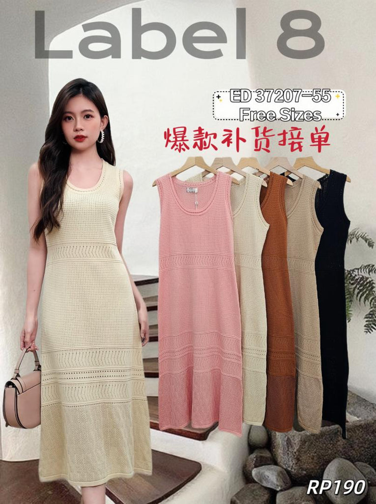 (Preorder) Premium Sleeveless Casual Dress 高品休闲纯色无袖连衣裙 (LA) ED37207-1