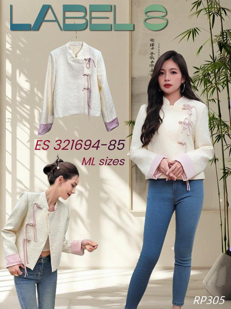 Premium Chiffon Embroidery Long Sleeve Top 高品新中式薄纱刺绣长袖上衣 (LA.) ES321694