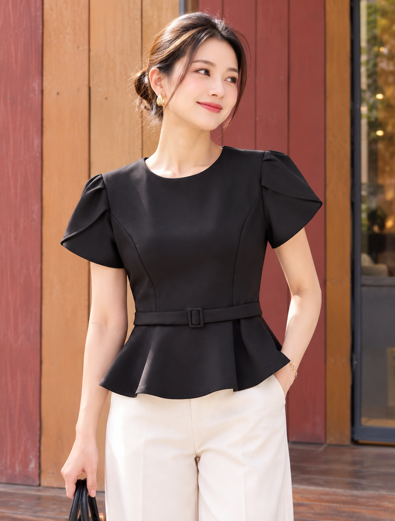 Premium Ruffle Hem Top 精致荷叶下摆花瓣袖上衣 (ME.15) 30722
