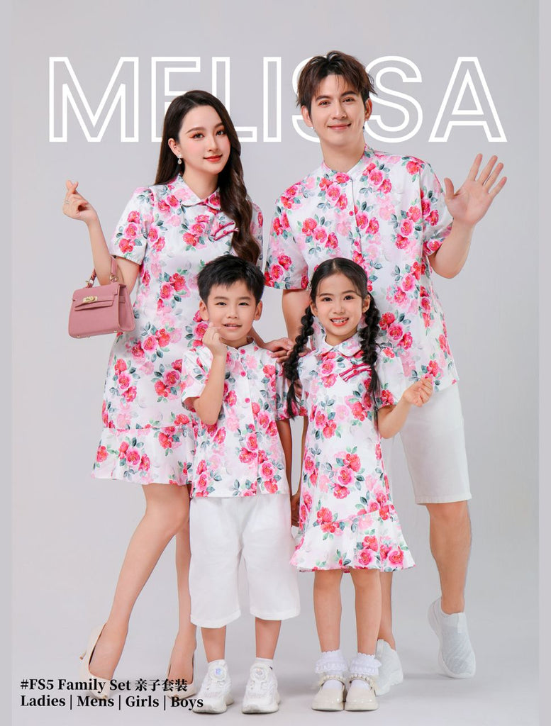 (Preorder)Premium CNY Family Set Wear / Cheongsam 2025新年款碎花亲子装/套装/亲子旗袍 (ME) FS5