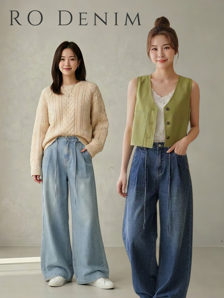 Premium Wide-Leg Denim Pants 时尚阔腿牛仔裤(LA.3) JR574356