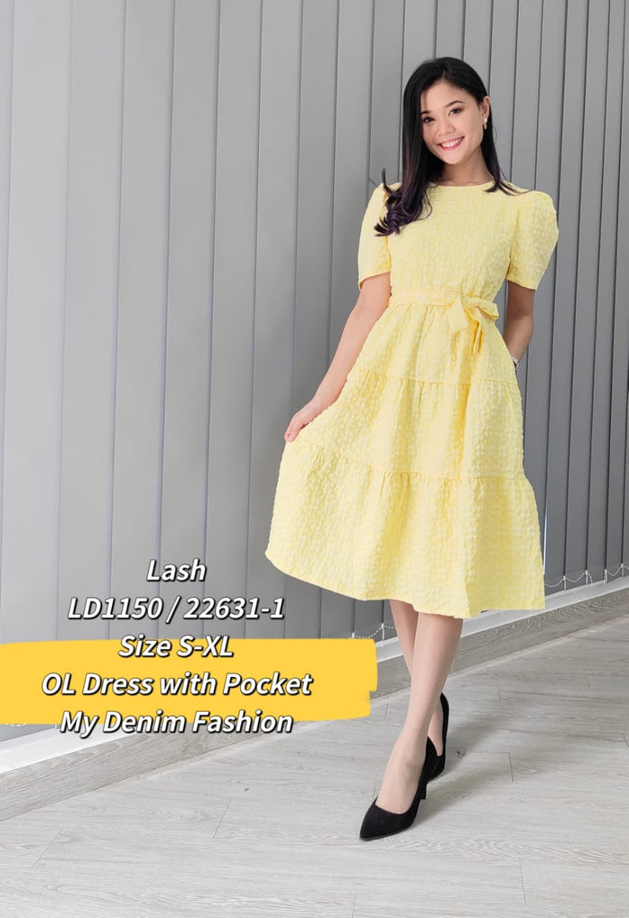 Premium OL Dress 秀气圆领提花OL连身裙 (LH.5) LD1150/22631-1