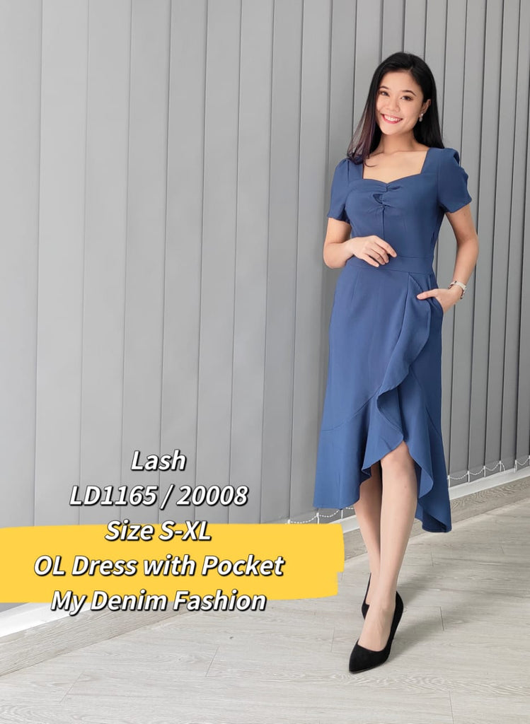 Premium OL Dress 端庄荷叶裙尾OL连身裙 (LH.5) LD1165/20008