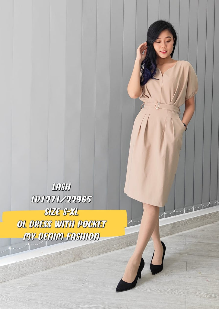 Premium OL Dress 柔美爱心领口OL连身裙 (LH.5) LD1271/22965