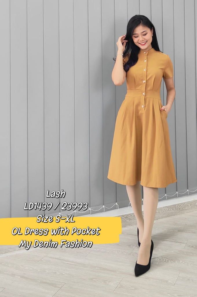 Premium OL Dress 端庄纽扣设计OL连衣裙 (LH.5) LD1439/22993