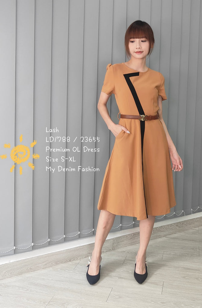 Premium OL Dress 简约圆领显瘦OL连身裙 (LH.4) LD1788/23655