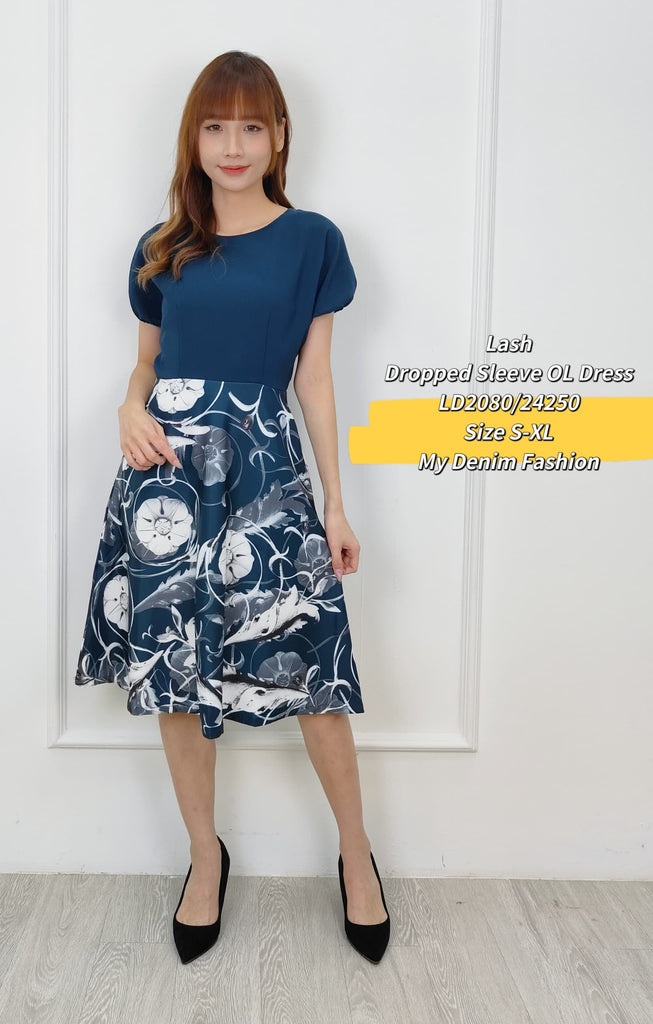 (Promo Price) Premium Dropped Sleeve OL Dress 高品落肩袖圆领OL连衣裙 (LH) LD2080/24250