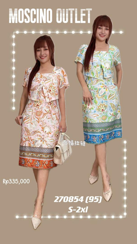 Premium Lady Batik OL Dress 涤纶巴迪方领连衣裙 (MO.12) MD270854