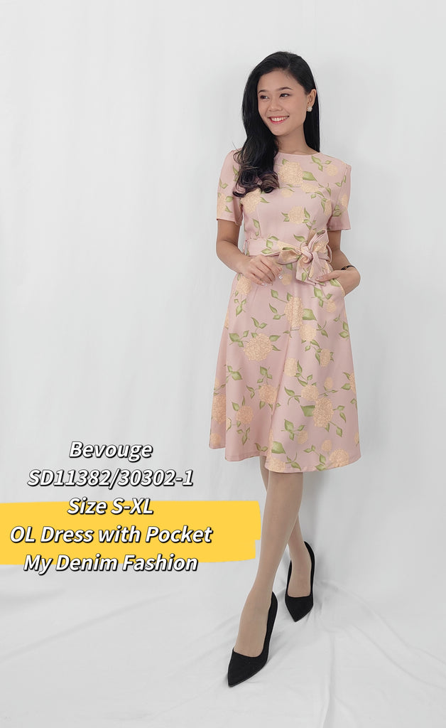 Premium OL Dress 柔美精致印花OL连身裙 (BV) SD11382 /30302-1