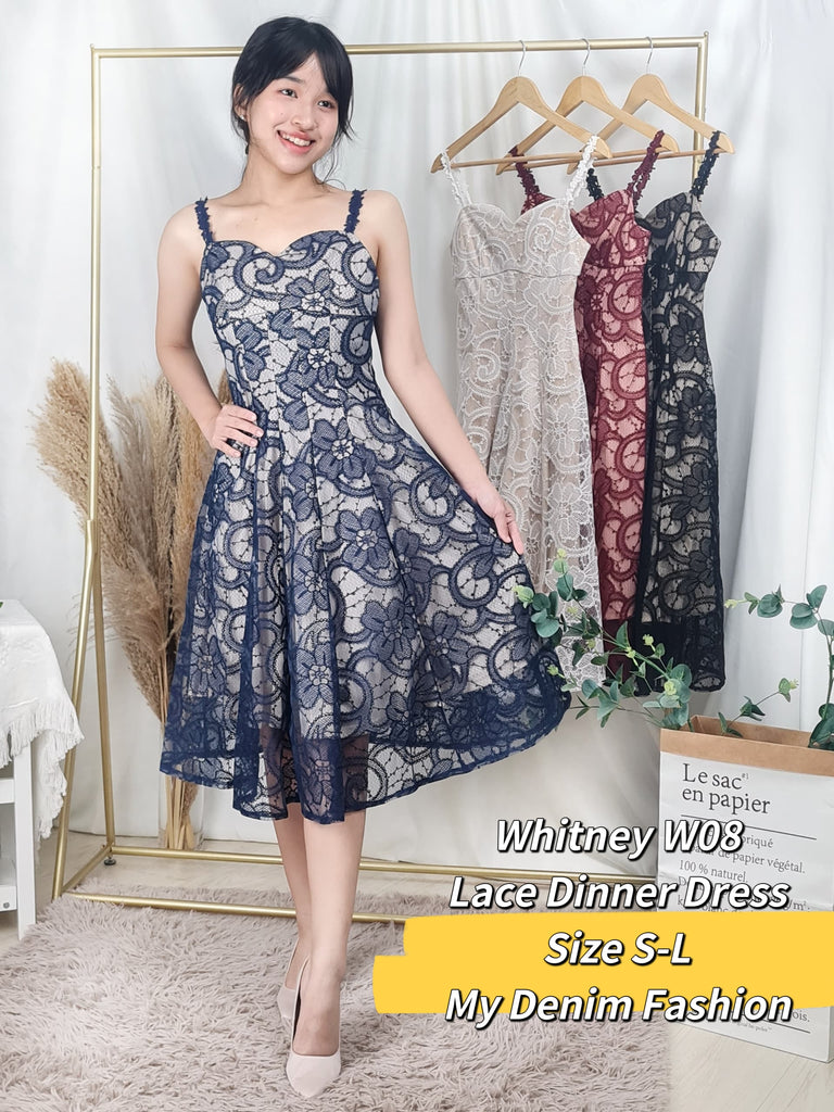 Premium Lady Dress 高雅蕾丝吊带连衣裙（WH.3) W08