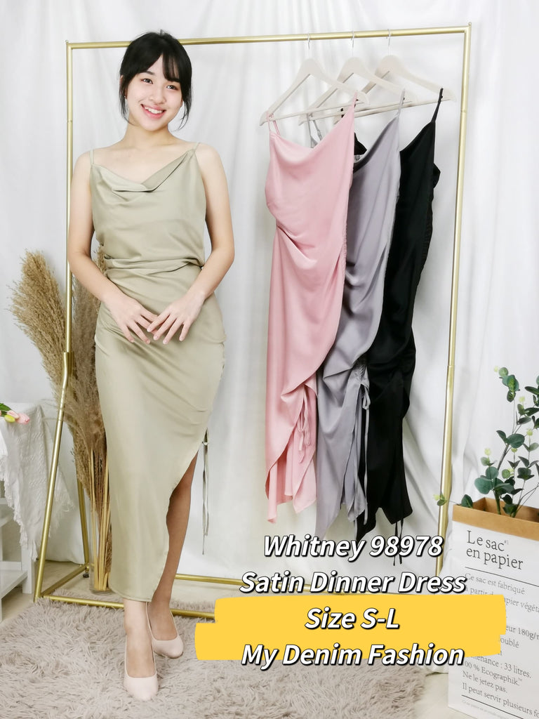 Premium Dinner Dress 欧美风吊带色丁晚宴连身裙 (WH.4) 98978