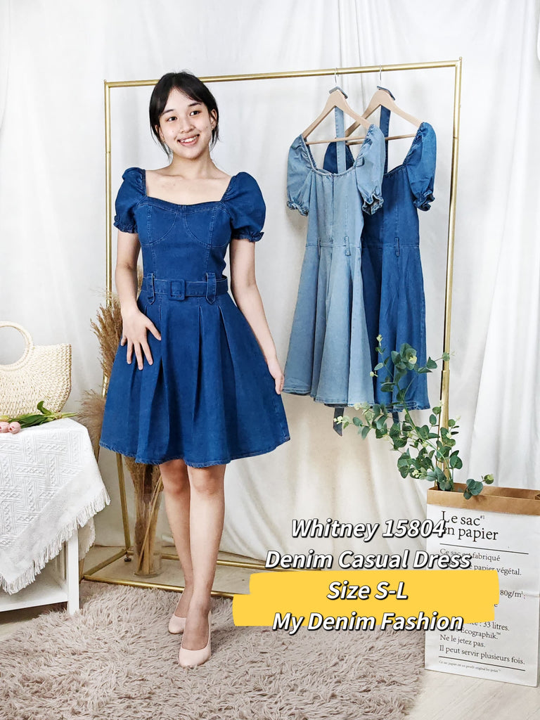 Premium Denim Dress 韩版显瘦牛仔连身裙  (WH.3) 15804