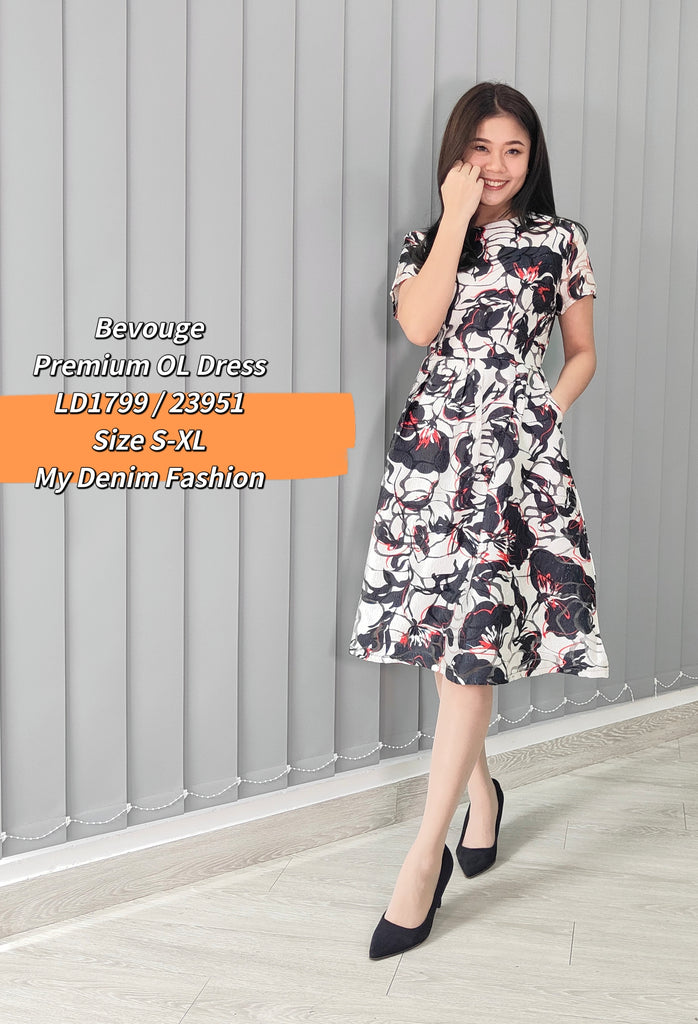 Premium OL Dress 高雅提花网纱OL连身裙 (LH.4) LD1799/23951