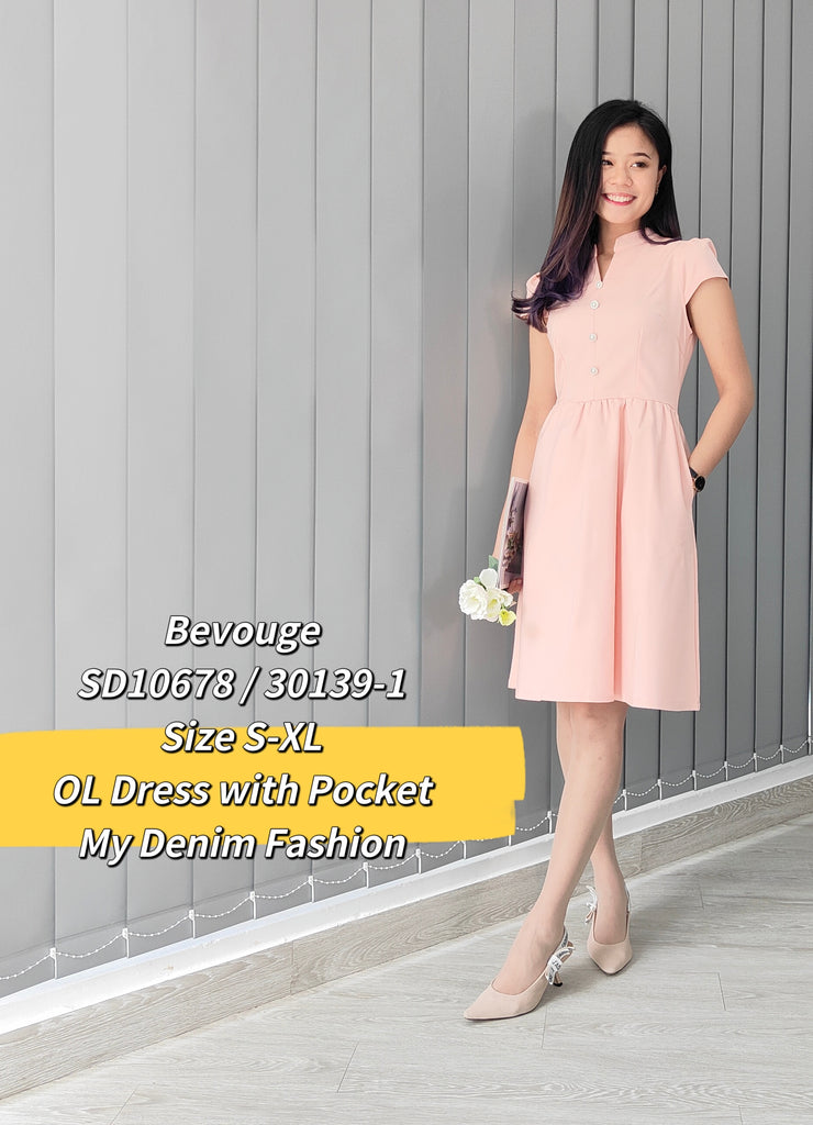 Premium OL Dress 气质小V领OL连身裙 (BV.4) SD10678/30139-1