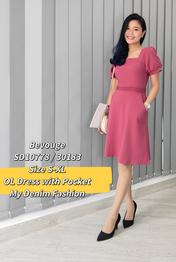 Premium Tucking OL Dress  公主袖塔克褶OL连身裙 (BV.4)  SD10778/30183