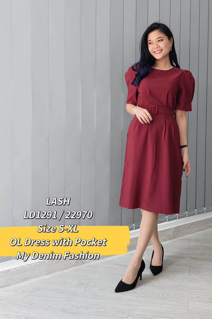 Premium OL Dress 高雅圆领OL连身裙  (LH.5) LD1291/22970