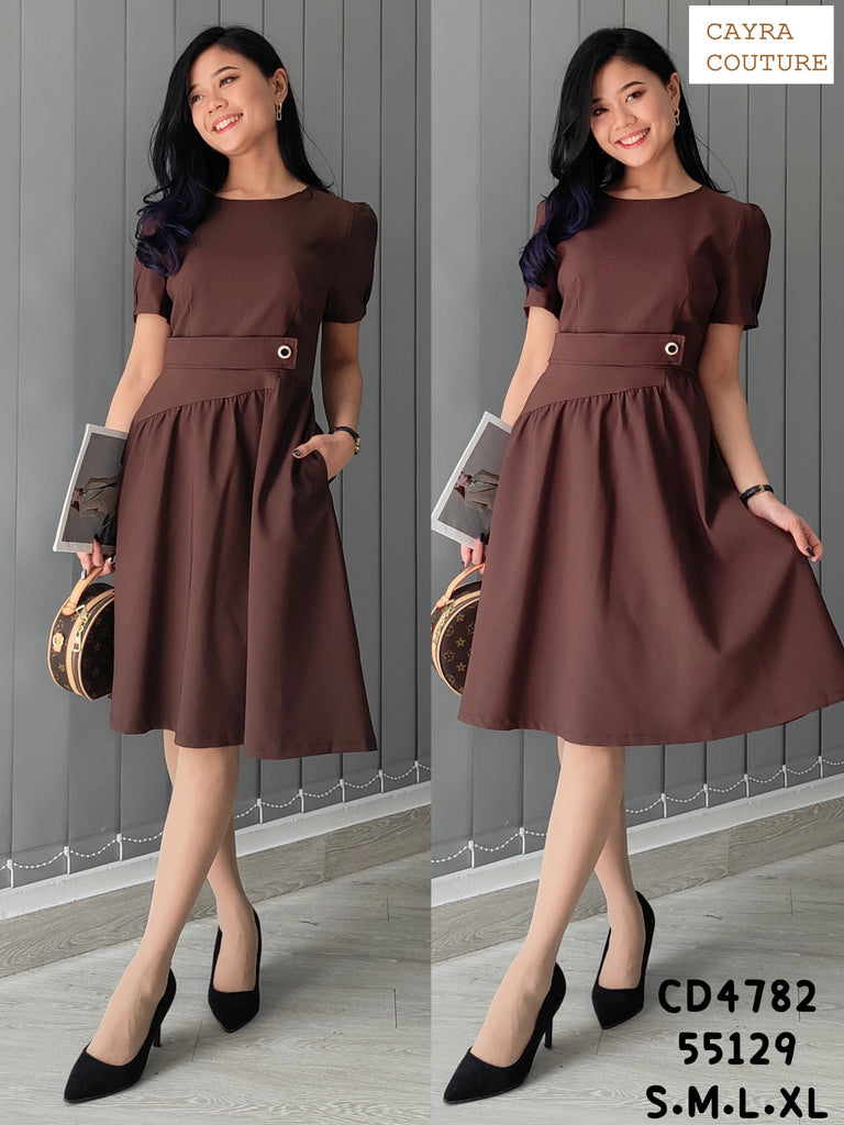 Premium OL Dress 柔美圆领口OL连身A裙 (CR.4) CD4782/55129
