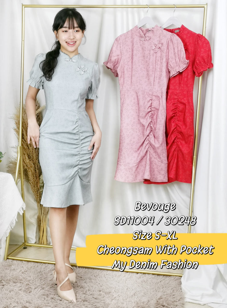 Premium Cheongsam 甜美泡泡袖印花旗袍连衣裙 (BV.4) SD11004/30248