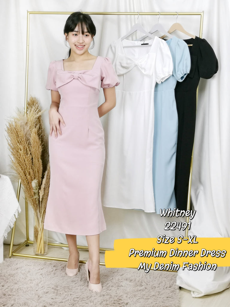Premium Dinner Dress 减龄蝴蝶结晚宴连身裙（WH.4) 22491