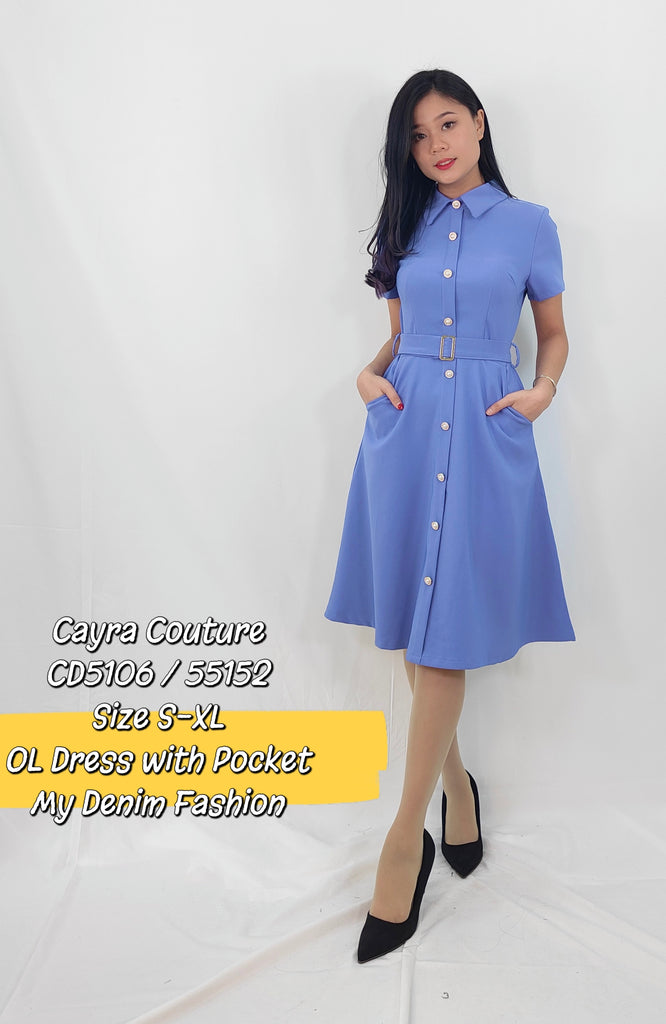 Premium OL Dress 优美翻领显瘦OL连衣裙 (CR.4) CD5106/55152