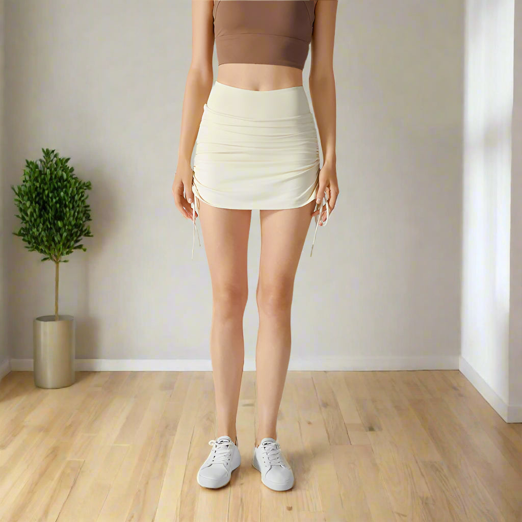 #MFB High-Waisted Yoga Drawstring Skort 高腰瑜伽抽绳绑带短裙裤 (Preorder) TNS1007-1
