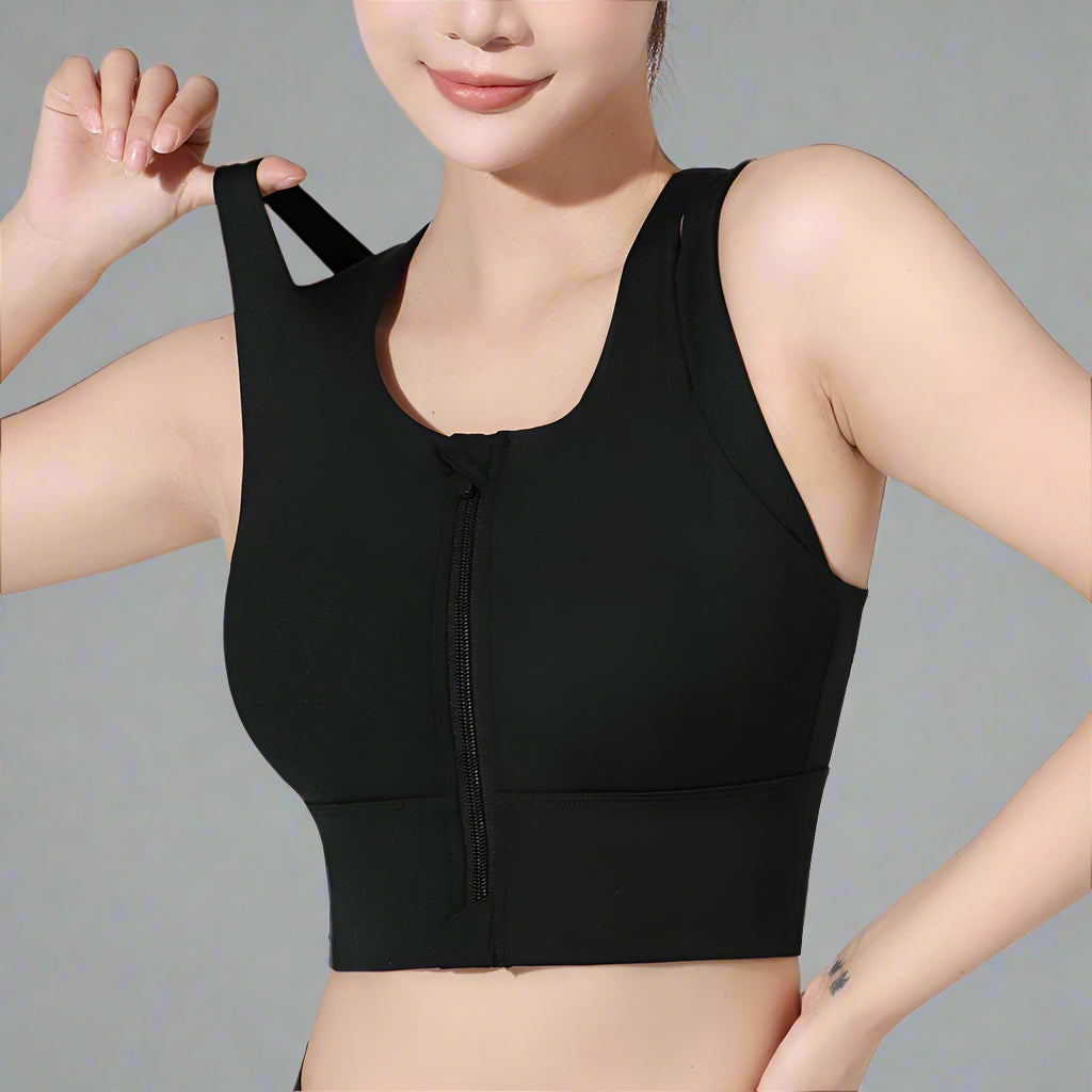 #MFB Plus Size Front Zipper Yoga Bra Tank 大码前拉链瑜伽文胸小背心 (Preorder) BR011-1