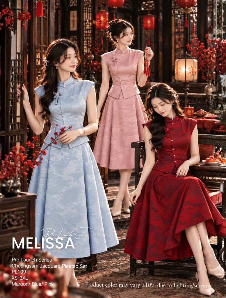 (Presale)CNY Jacquard Cheongsam Set Wear (预售) 特色扣提花旗袍套装 (ME) PL109