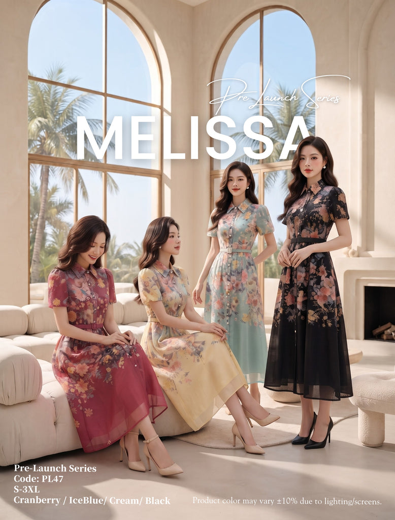 (Presale)Premium Organza Floral Print OL Dress (预售)欧根纱印花连衣裙 (ME) PL47