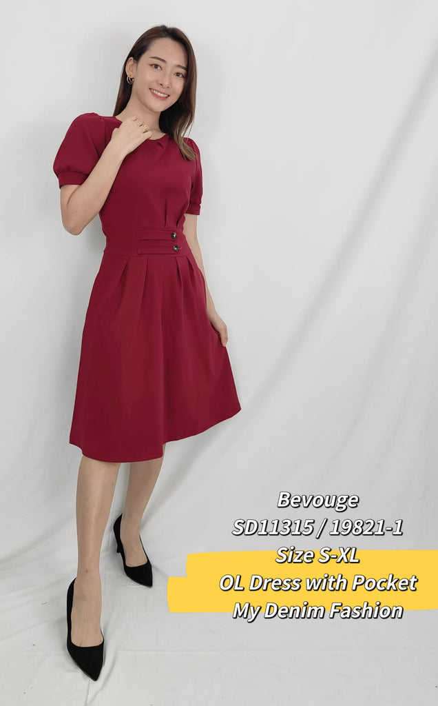 Premium OL Dress 端庄收腰圆领OL连衣裙 (BV.4) SD11315/19821-1