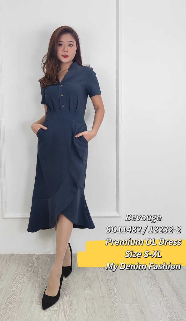 Premium OL Dress 纯色荷叶边OL连衣裙 (BV.3) SD11482/18232-2