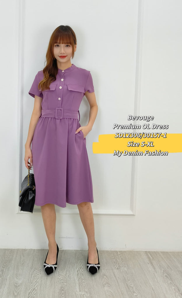 (Promo Price) Premium Brocade Cotton OL Dress 高品短袖高领锦棉OL连衣裙 (BV) SD12306/30157-1