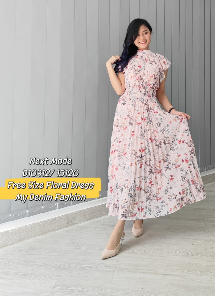 Premium OL Dress 减龄花系绕颈系带连身裙 (NM.3) D10312/15120
