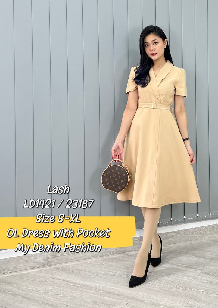 Premium OL Dress 端庄翻V领OL连衣裙 (LH.5) LD1421/23187