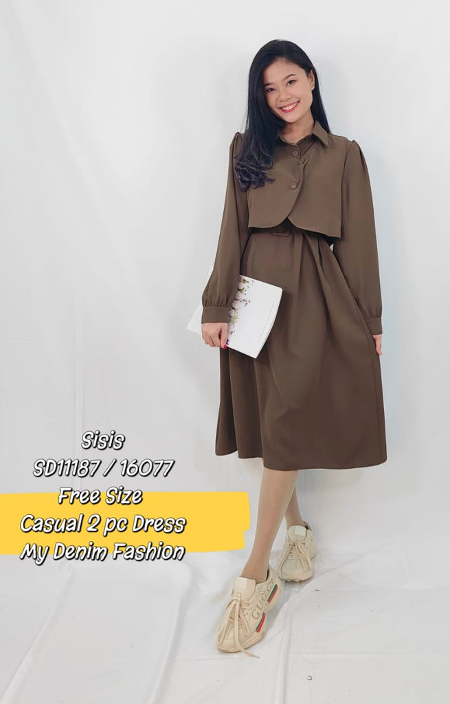 Premium Lady Dress 韩风两件式翻领长袖连身裙 (SI.3) SD11187/16077