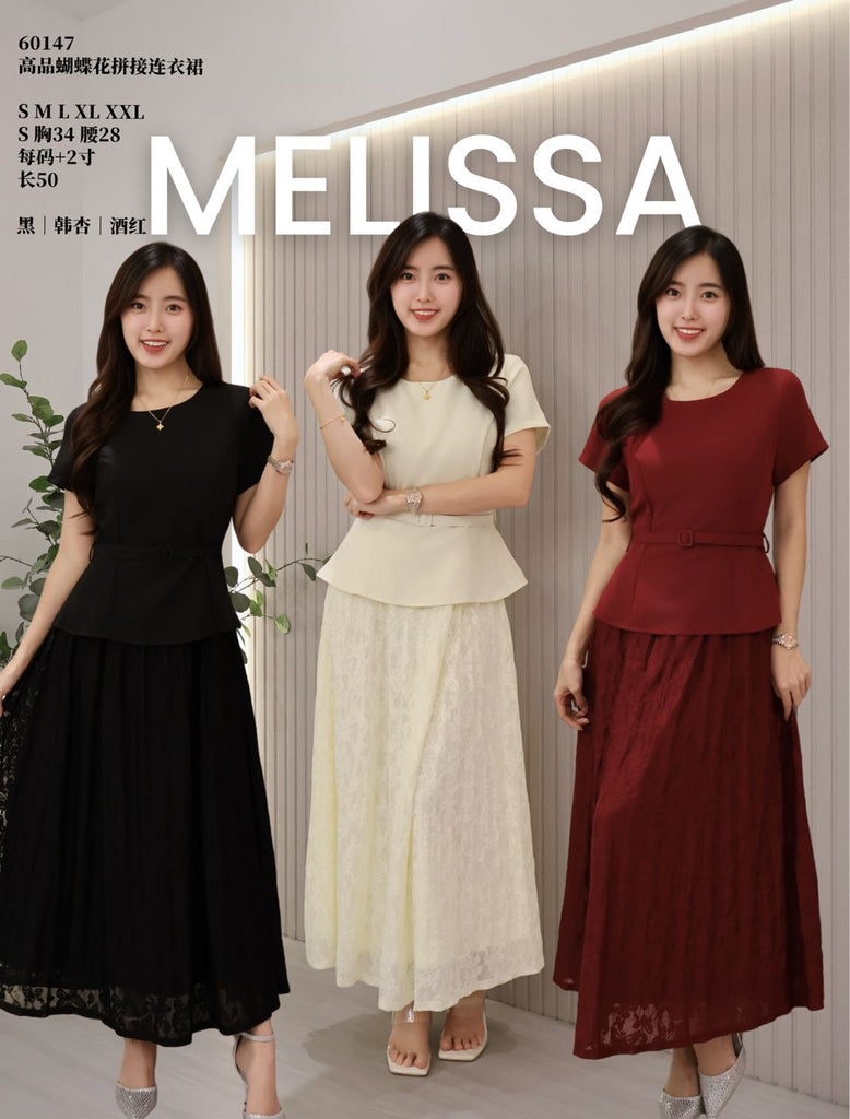 Premium Lace Panel Dress 高品蝴蝶花拼接连身裙(ME.5) 60147