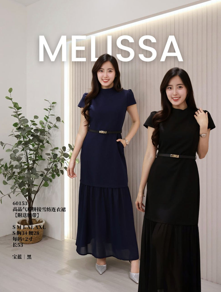 Premium Chiffon Panel Dress 高品气质拼接雪纺连身裙(ME.4) 60153