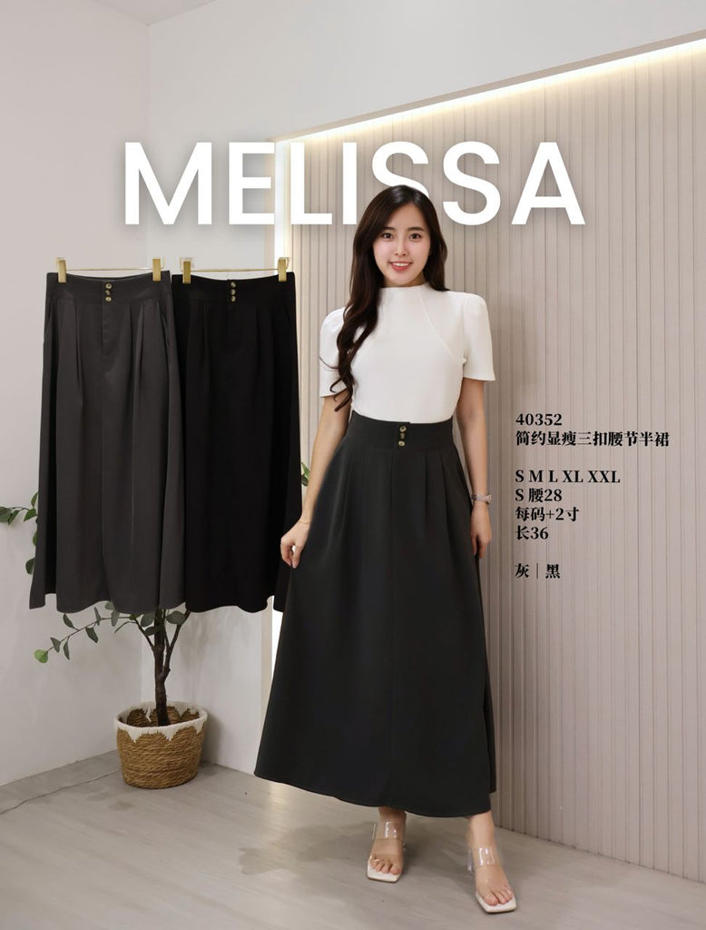 Premium Waist Button Midi Skirts 高品显瘦3扣腰节半裙 (ME.3) 40352