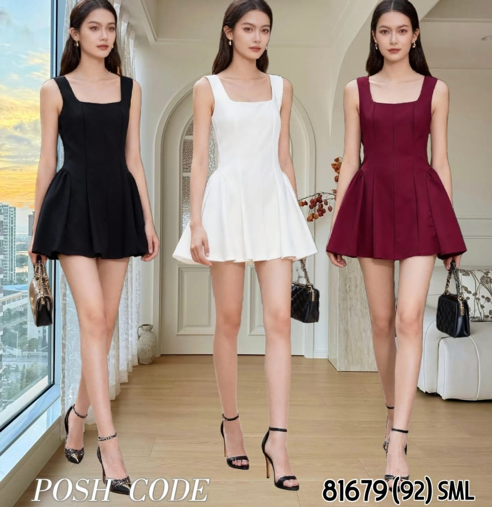 Premium Sleeveless Playsuit  高品收腰连身裤裙(PC.3) 81679