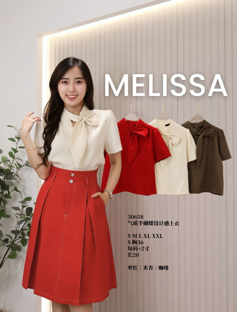 Premium Bow Tie OL Blouse 气质半蝴蝶结设计上衣 (ME.5) 30658