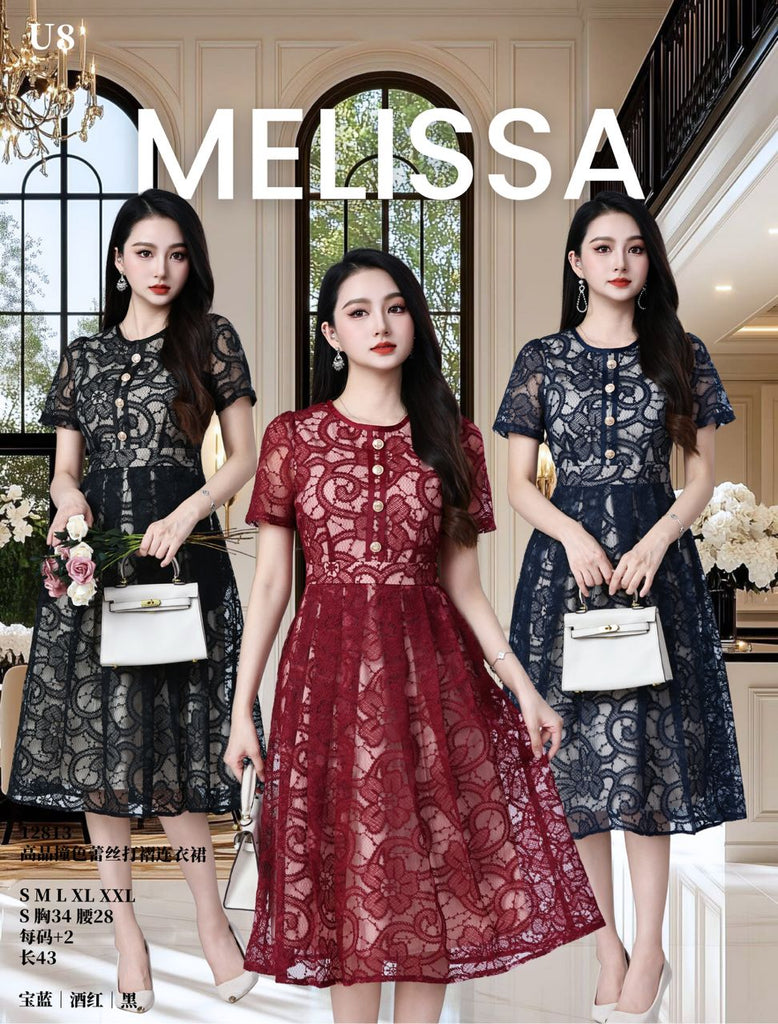 Premium Pleated Lace Dress 高品百褶蕾丝连身裙 (ME.7) 12813