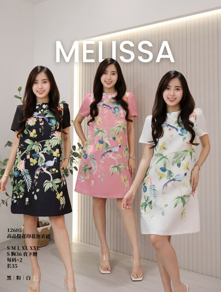 Premium Floral Print Dress 高品提花印花连身裙( (ME.8) 12605