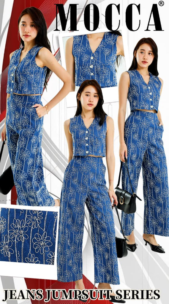 Premium Denim Vest & Trousers Set 时尚牛仔马甲套装 (MO) 17297