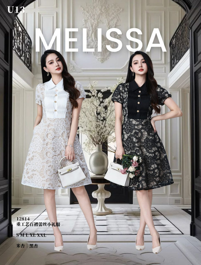 Premium Pleated Lace Dress 高品百褶蕾丝小礼服 (ME.5) 12814